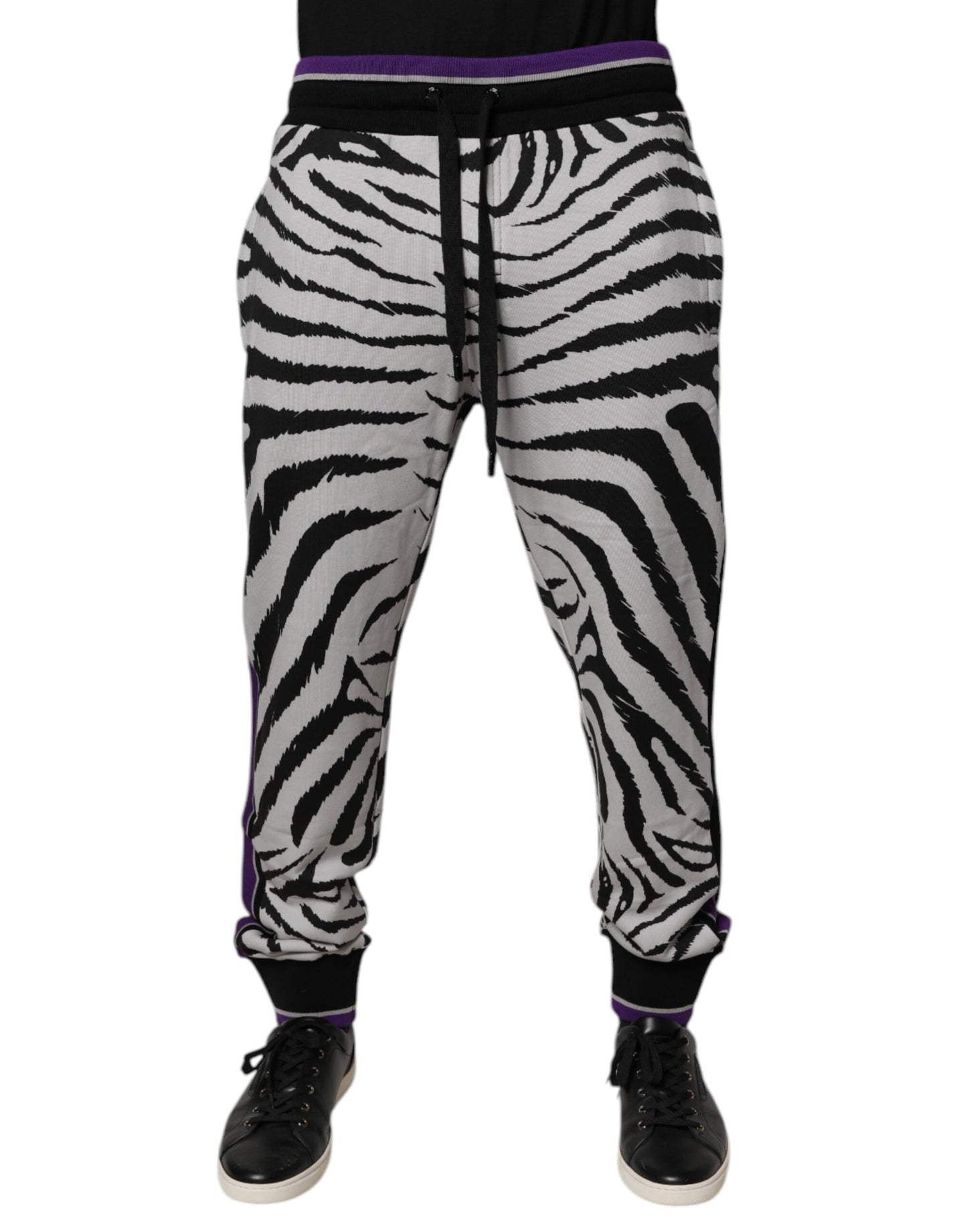 Dolce & Gabbana Black White Zebra Men Jogger Sweatpants Pants Dolce & Gabbana