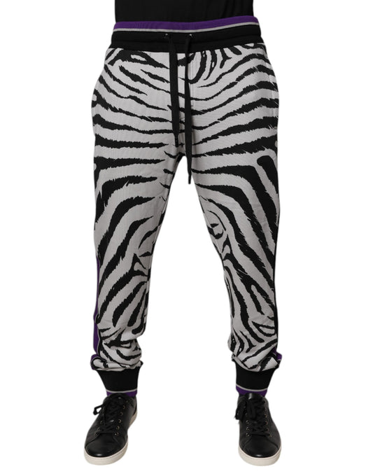 Dolce & Gabbana Black White Zebra Men Jogger Sweatpants Pants Dolce & Gabbana