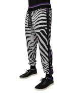 Dolce & Gabbana Black White Zebra Men Jogger Sweatpants Pants - Eljoys Fashion 