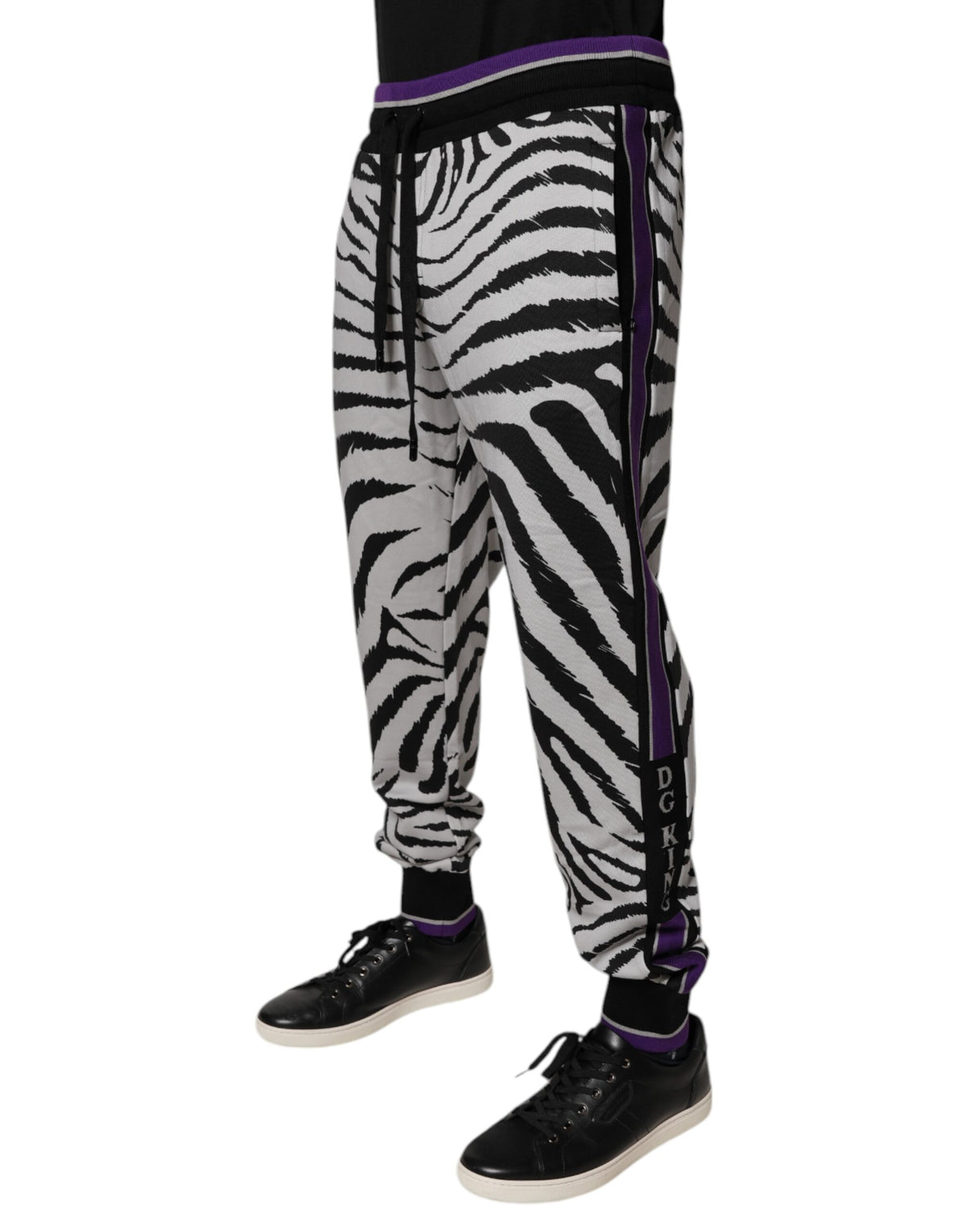Dolce & Gabbana Black White Zebra Men Jogger Sweatpants Pants - Eljoys Fashion 