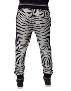 Dolce & Gabbana Black White Zebra Men Jogger Sweatpants Pants - Eljoys Fashion 