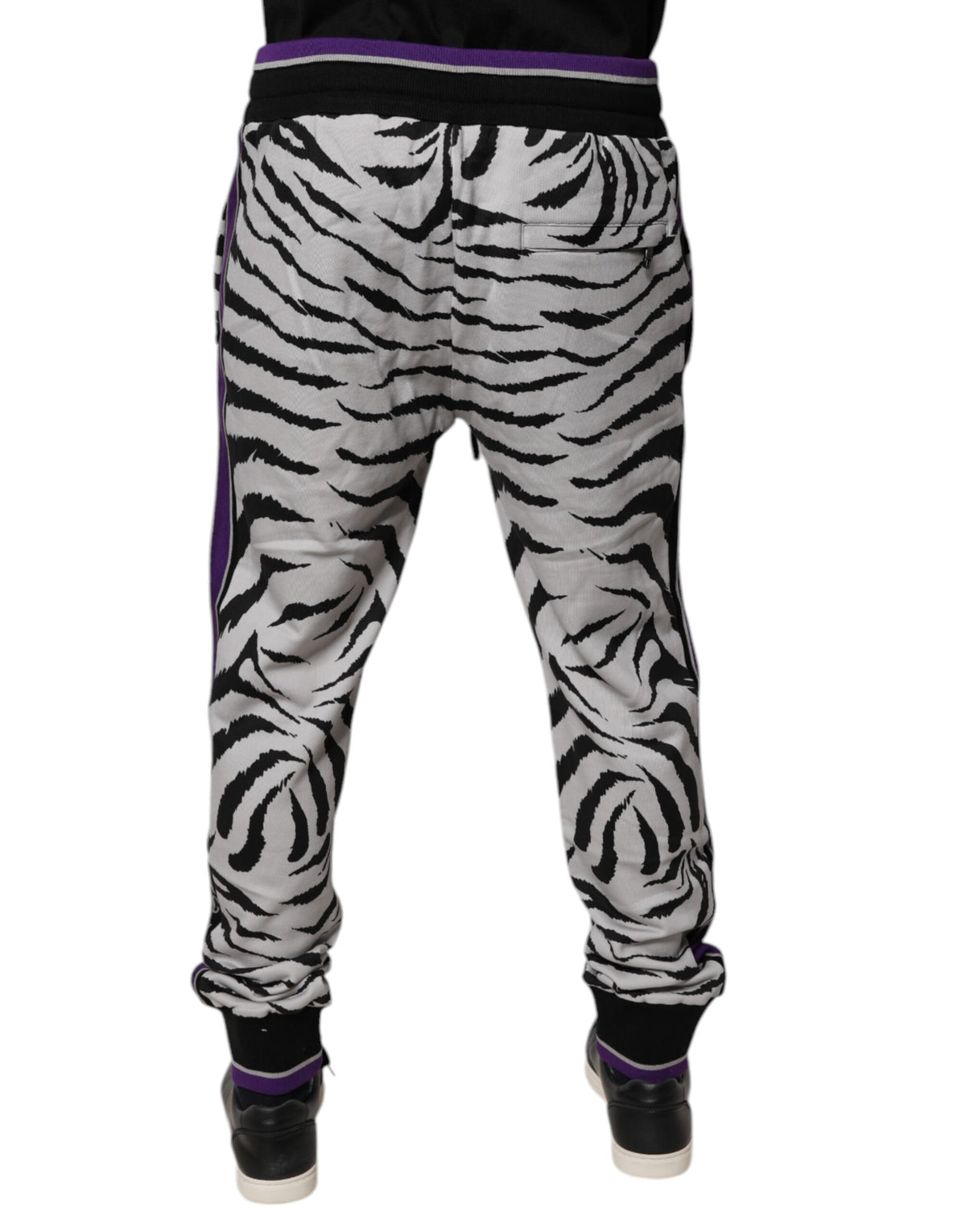Dolce & Gabbana Black White Zebra Men Jogger Sweatpants Pants - Eljoys Fashion 