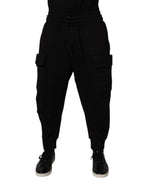 Dolce & Gabbana Black Cotton Men Cargo Jogger Sweatpants Pants - Eljoys Fashion 