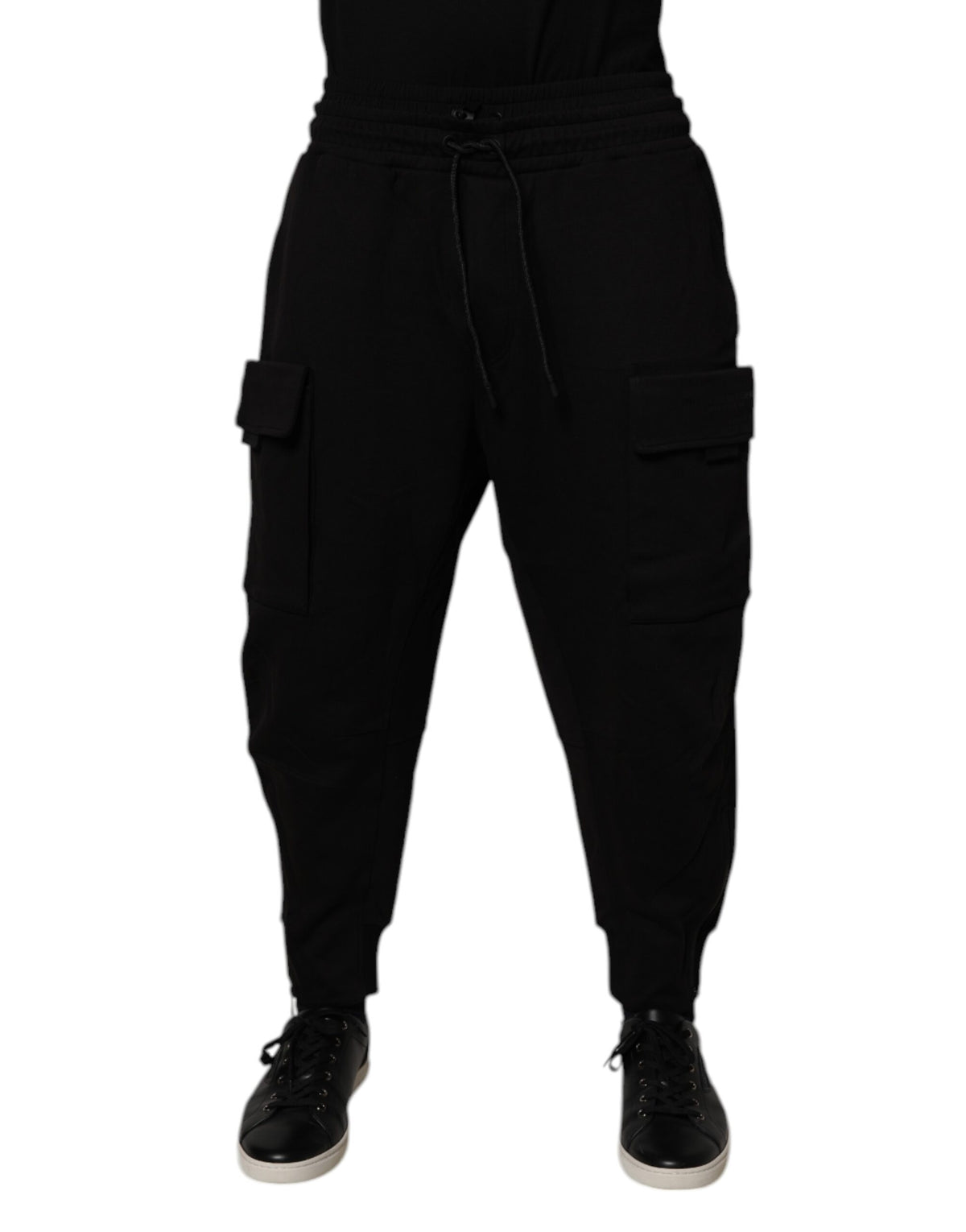 Dolce & Gabbana Black Cotton Men Cargo Jogger Sweatpants Pants - Eljoys Fashion 