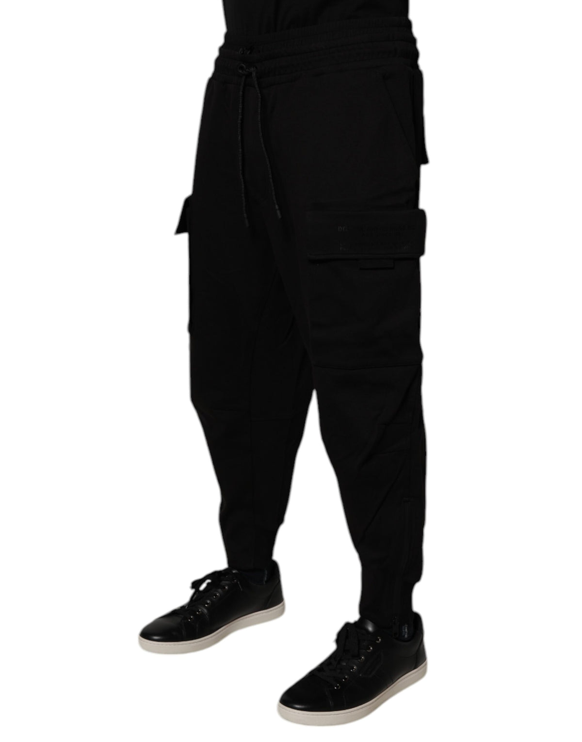 Dolce & Gabbana Black Cotton Men Cargo Jogger Sweatpants Pants - Eljoys Fashion 