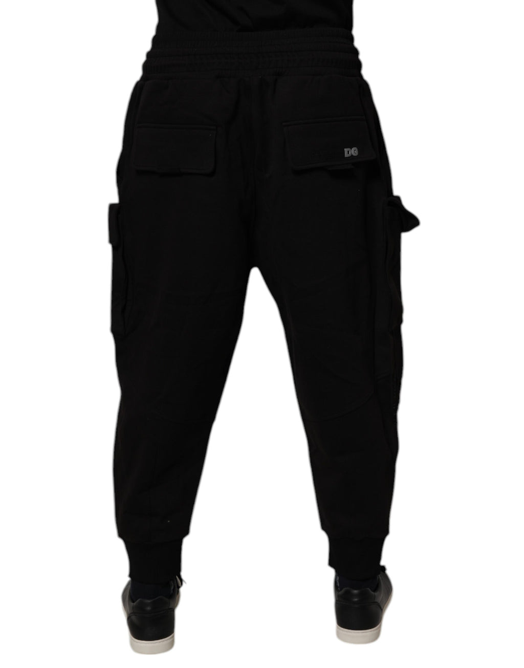 Dolce & Gabbana Black Cotton Men Cargo Jogger Sweatpants Pants - Eljoys Fashion 