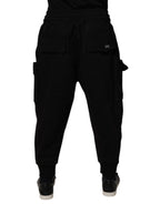 Dolce & Gabbana Black Cotton Men Cargo Jogger Sweatpants Pants - Eljoys Fashion 