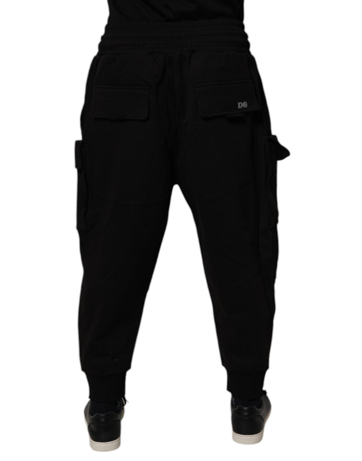 Dolce & Gabbana Black Cotton Men Cargo Jogger Sweatpants Pants - Eljoys Fashion 