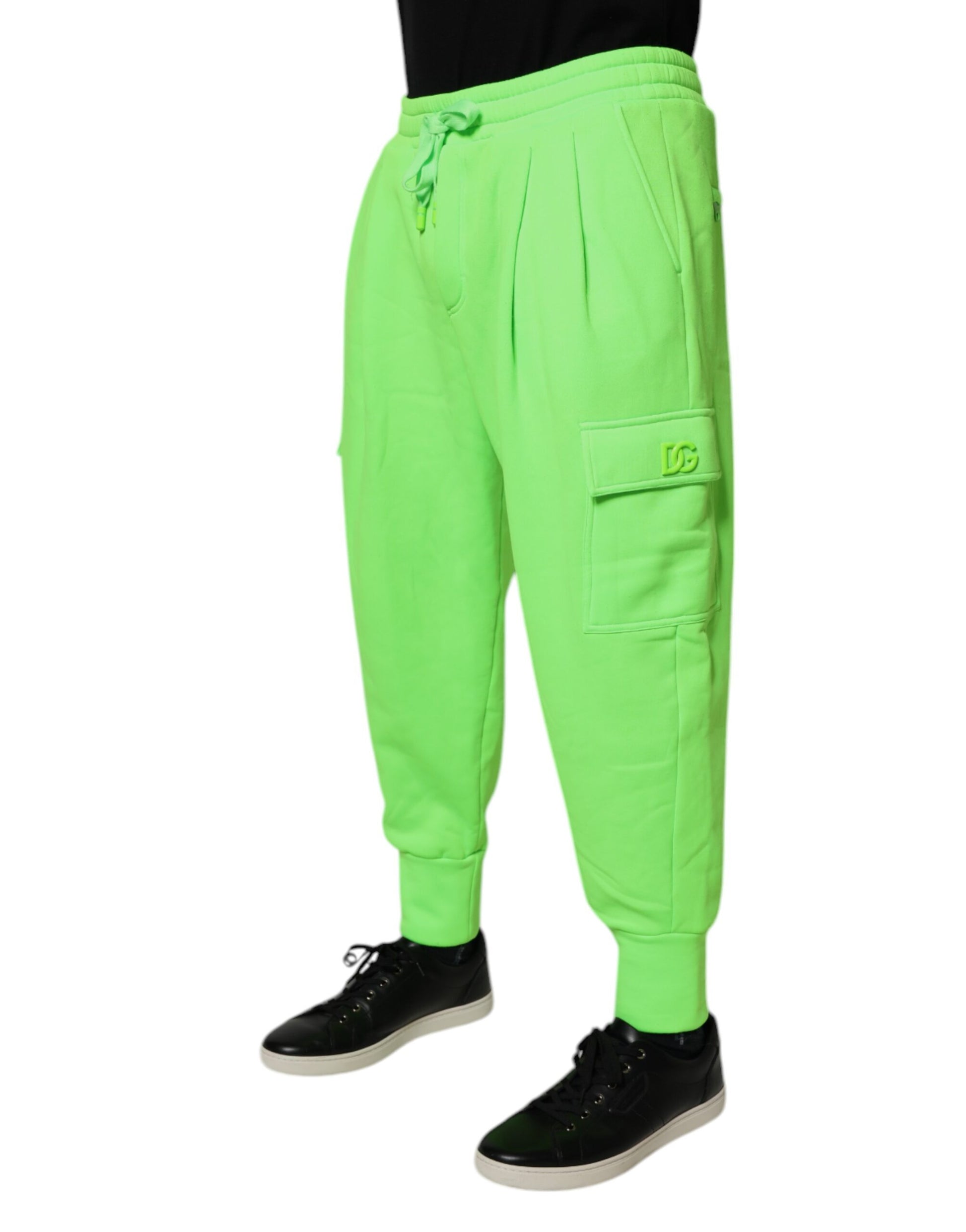 Dolce & Gabbana Neon Green Cargo Jogger Men Sweatpants Pants Dolce & Gabbana