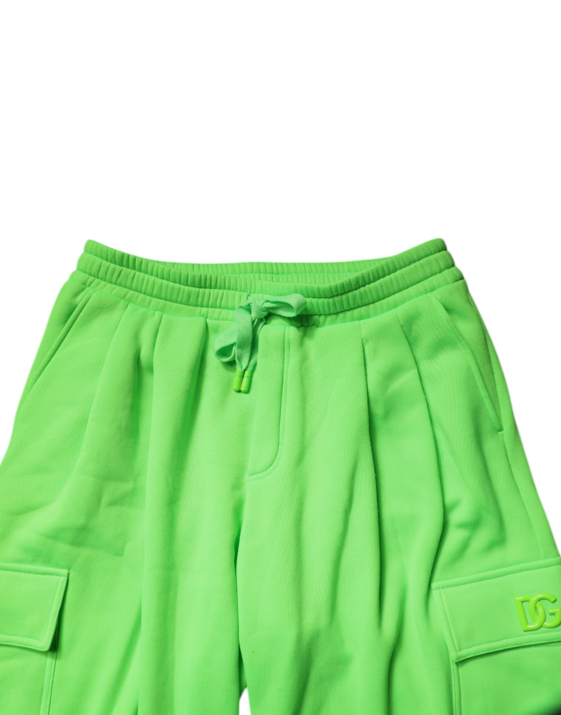 Dolce & Gabbana Neon Green Cargo Jogger Men Sweatpants Pants Dolce & Gabbana