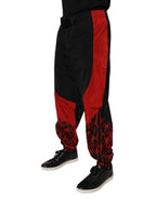 Dolce & Gabbana Black Red Leopard Jogger Sweatpants Pants - Eljoys Fashion 