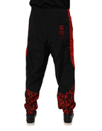 Dolce & Gabbana Black Red Leopard Jogger Sweatpants Pants - Eljoys Fashion 