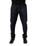Dolce & Gabbana Dark Blue Cotton Stretch Skinny Denim Jeans - Eljoys Fashion 