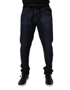 Dolce & Gabbana Dark Blue Cotton Stretch Skinny Denim Jeans - Eljoys Fashion 