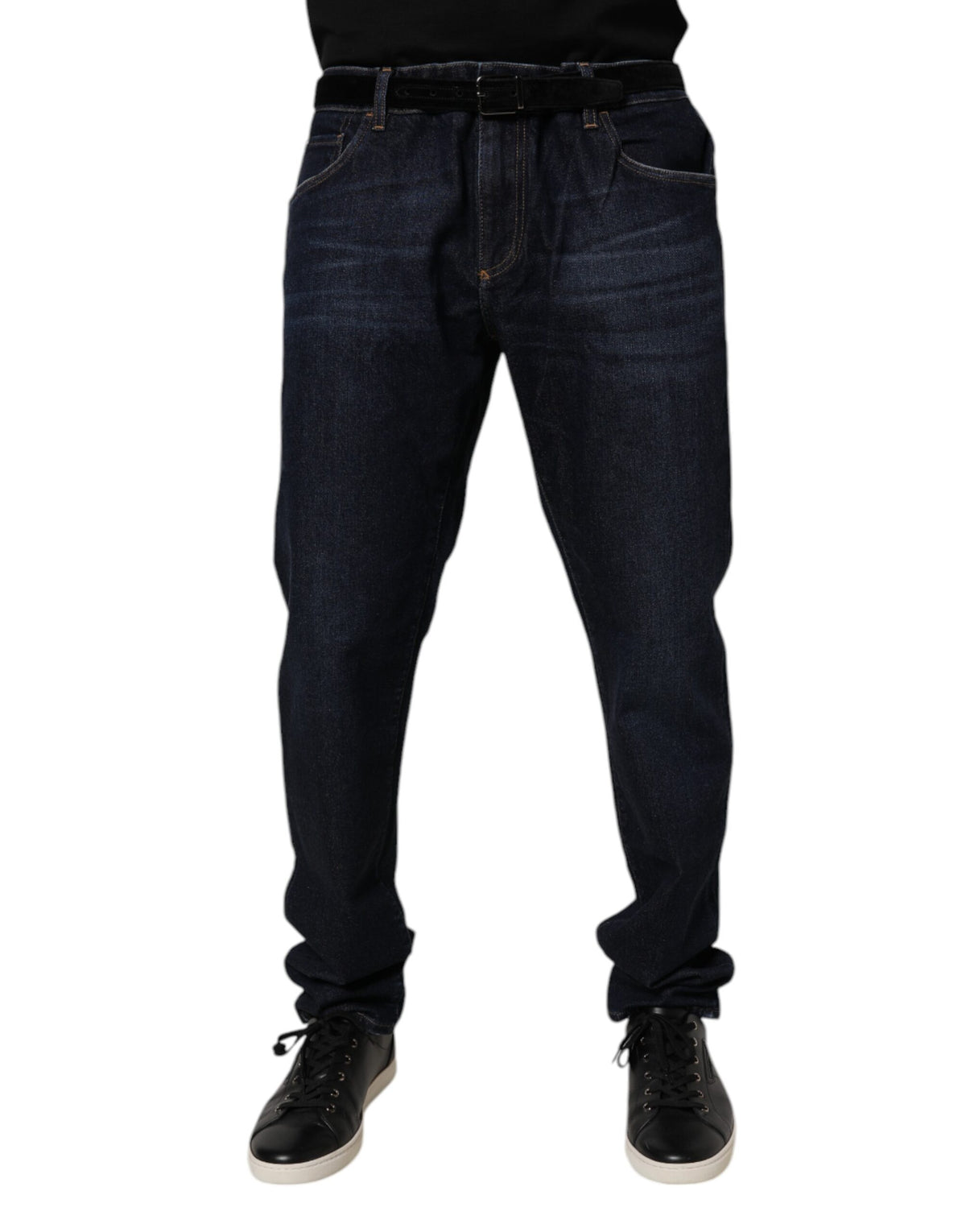 Dolce & Gabbana Dark Blue Cotton Stretch Skinny Denim Jeans - Eljoys Fashion 