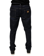 Dolce & Gabbana Dark Blue Cotton Stretch Skinny Denim Jeans - Eljoys Fashion 
