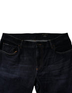 Dolce & Gabbana Dark Blue Cotton Stretch Skinny Denim Jeans - Eljoys Fashion 