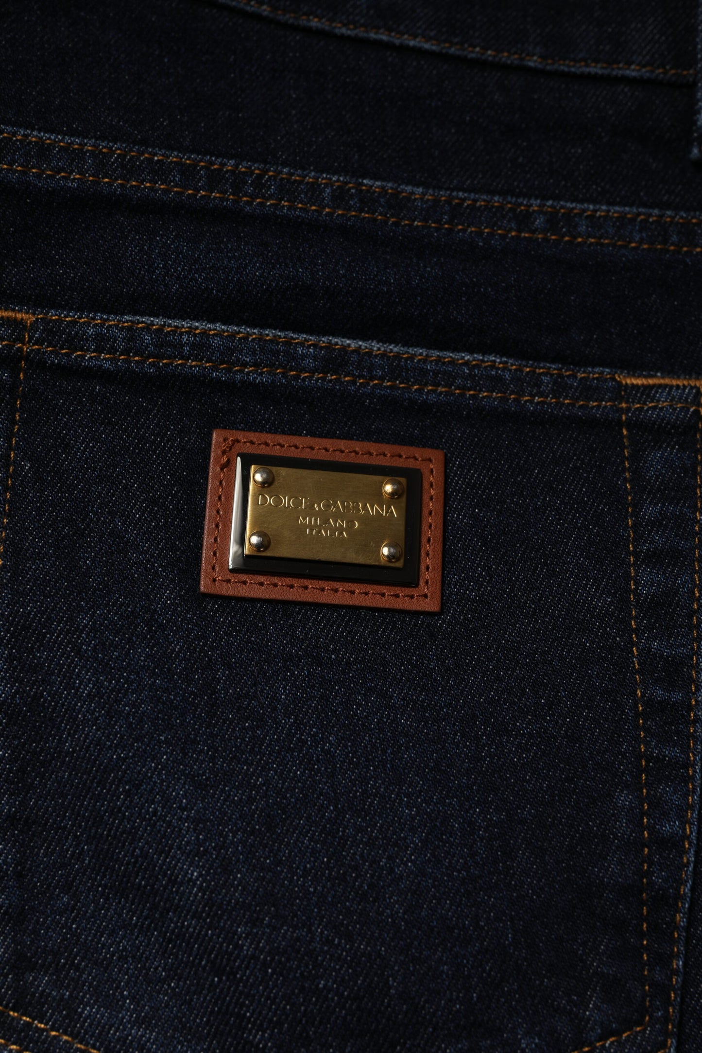 Dolce & Gabbana Dark Blue Cotton Stretch Skinny Denim Jeans Dolce & Gabbana