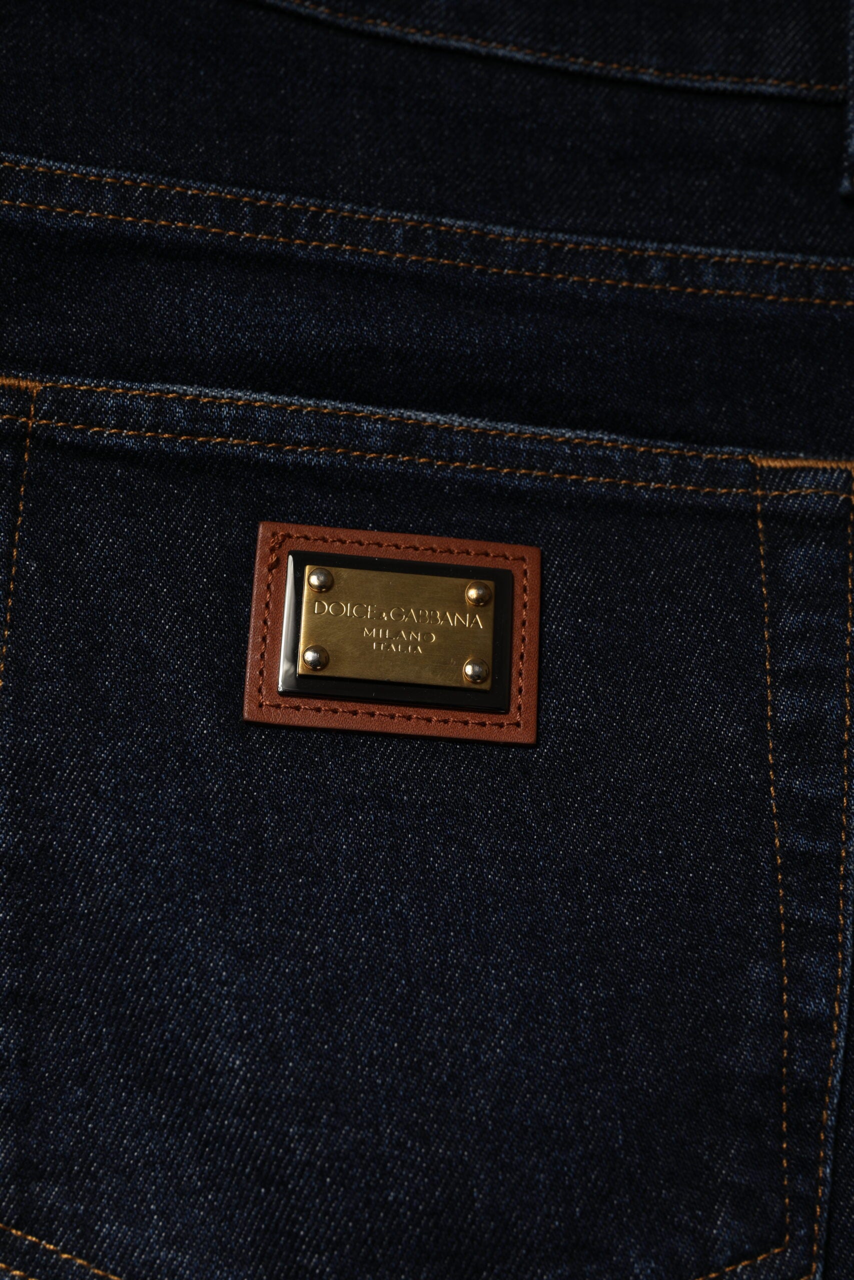 Dolce & Gabbana Dark Blue Cotton Stretch Skinny Denim Jeans Dolce & Gabbana