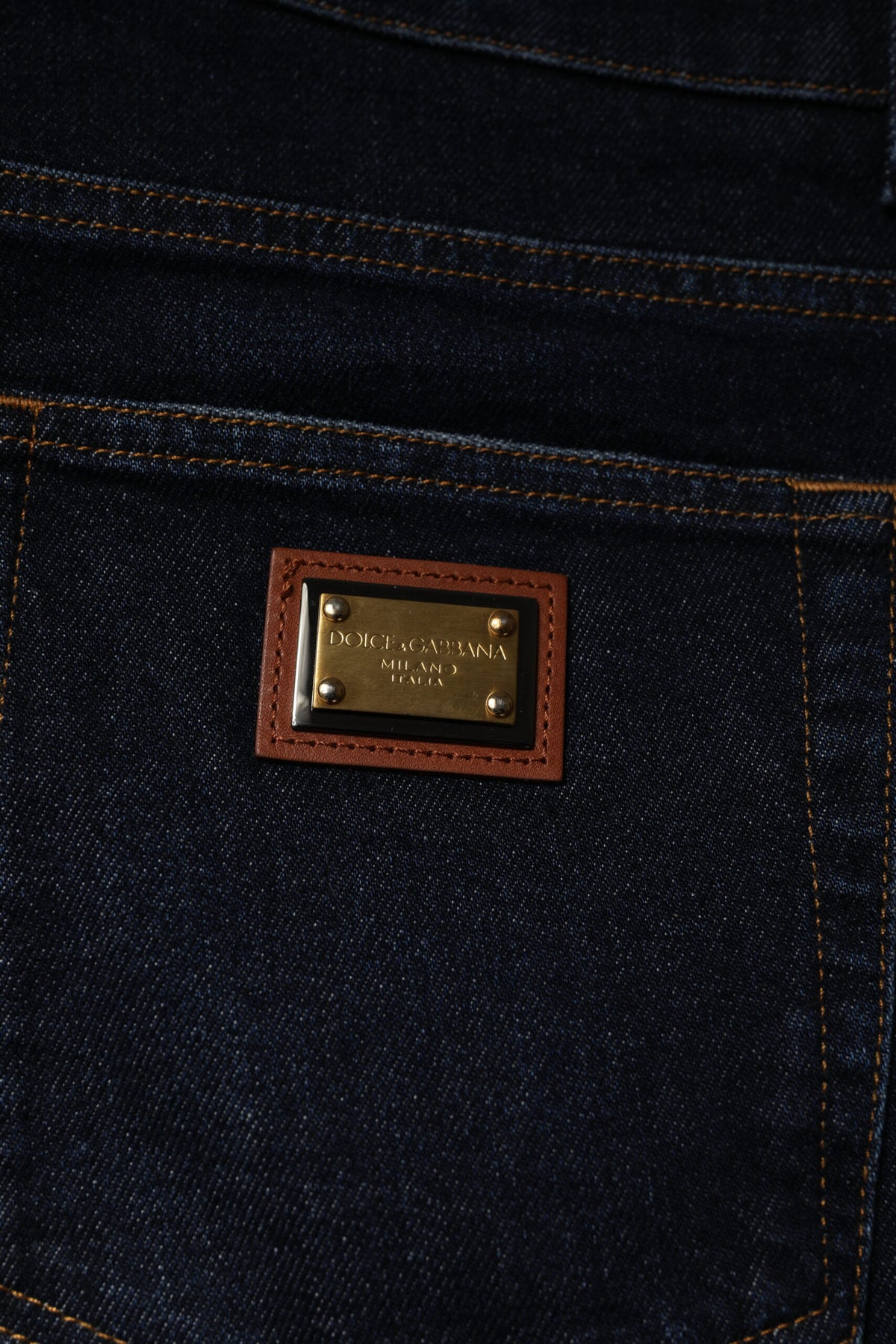 Dolce & Gabbana Dark Blue Cotton Stretch Skinny Denim Jeans - Eljoys Fashion 