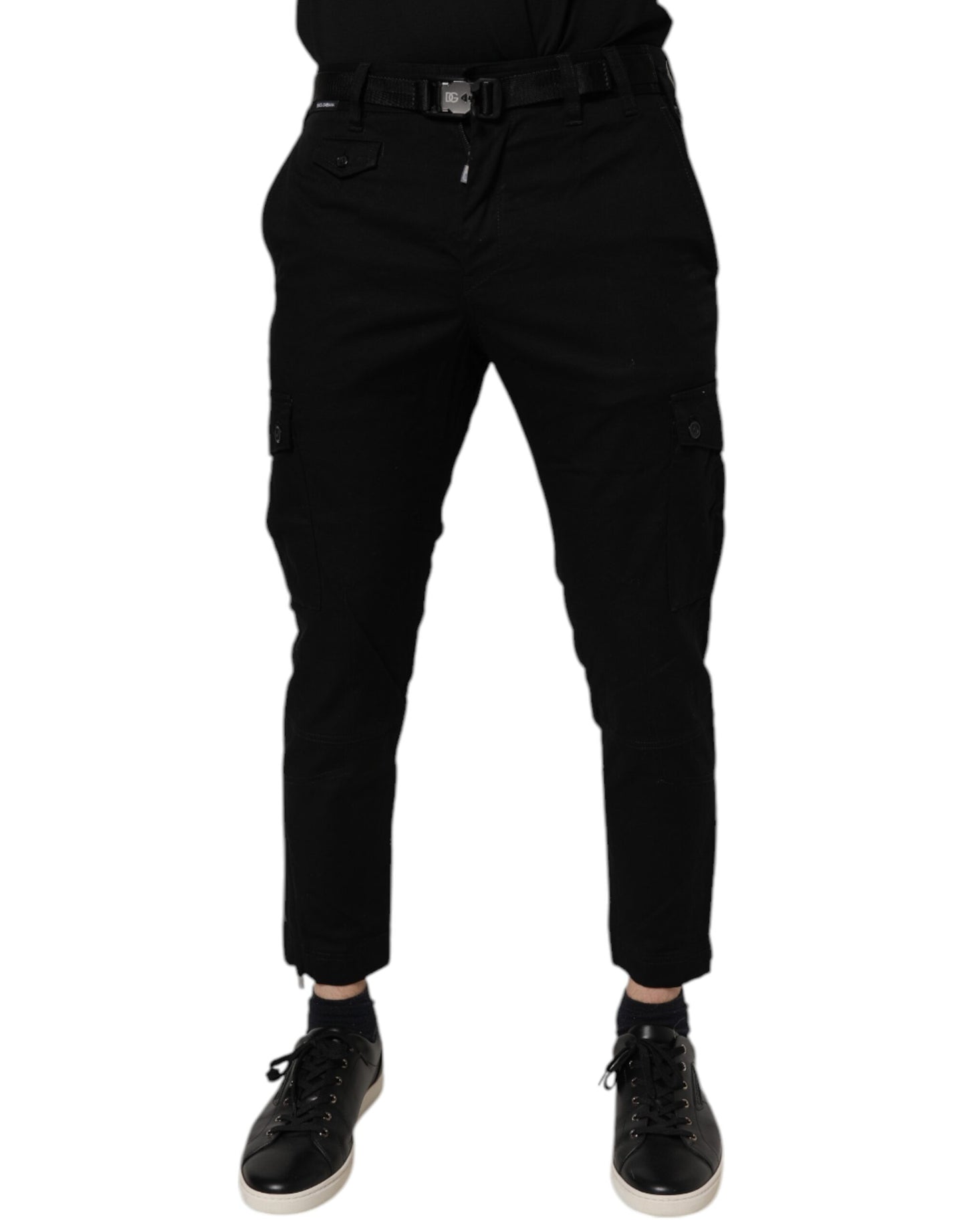 Dolce & Gabbana Black Cotton Stretch Skinny Cargo Denim Jeans Dolce & Gabbana
