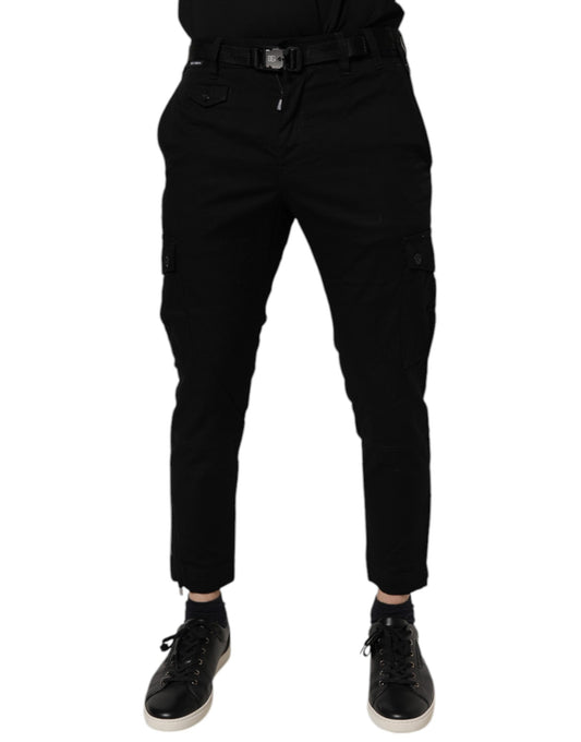 Dolce & Gabbana Black Cotton Stretch Skinny Cargo Denim Jeans Dolce & Gabbana