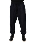Dolce & Gabbana Black Jacquard Cotton Jogger Sweatpants Pants - Eljoys Fashion 