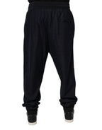 Dolce & Gabbana Black Jacquard Cotton Jogger Sweatpants Pants - Eljoys Fashion 