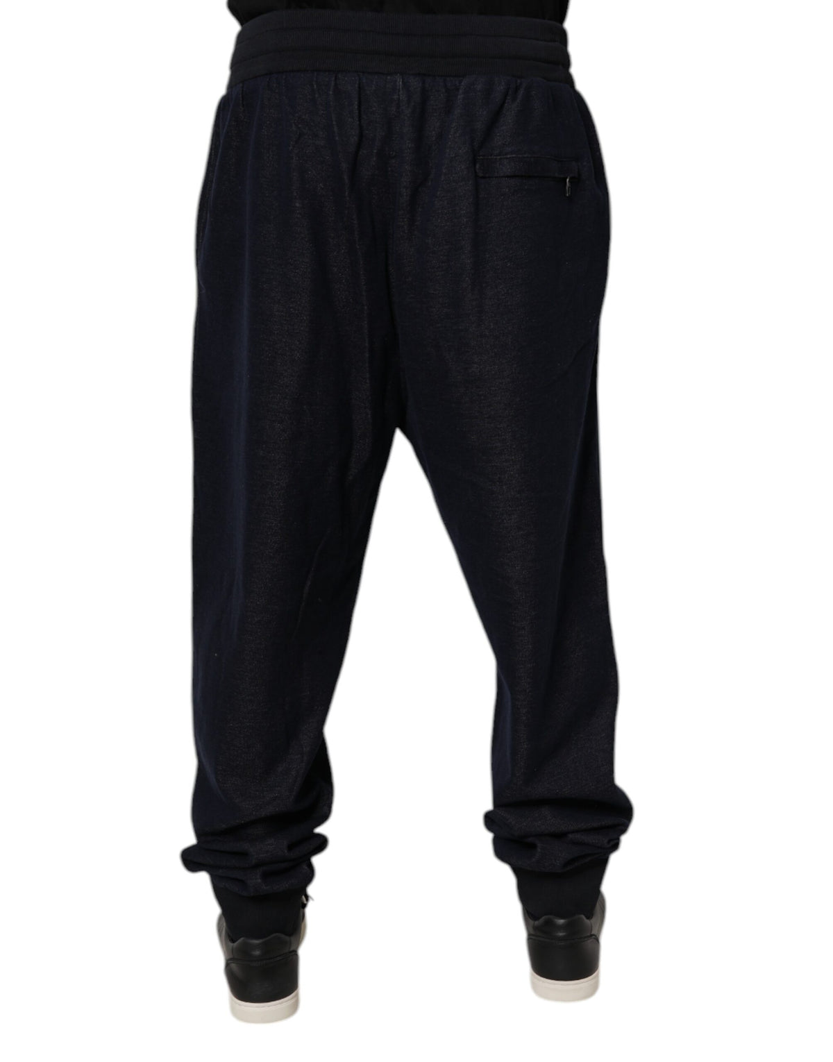 Dolce & Gabbana Black Jacquard Cotton Jogger Sweatpants Pants - Eljoys Fashion 