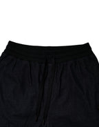 Dolce & Gabbana Black Jacquard Cotton Jogger Sweatpants Pants - Eljoys Fashion 
