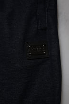 Dolce & Gabbana Black Jacquard Cotton Jogger Sweatpants Pants - Eljoys Fashion 