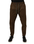 Dolce & Gabbana Brown Cotton Stretch Jogger Sweatpants Pants - Eljoys Fashion 