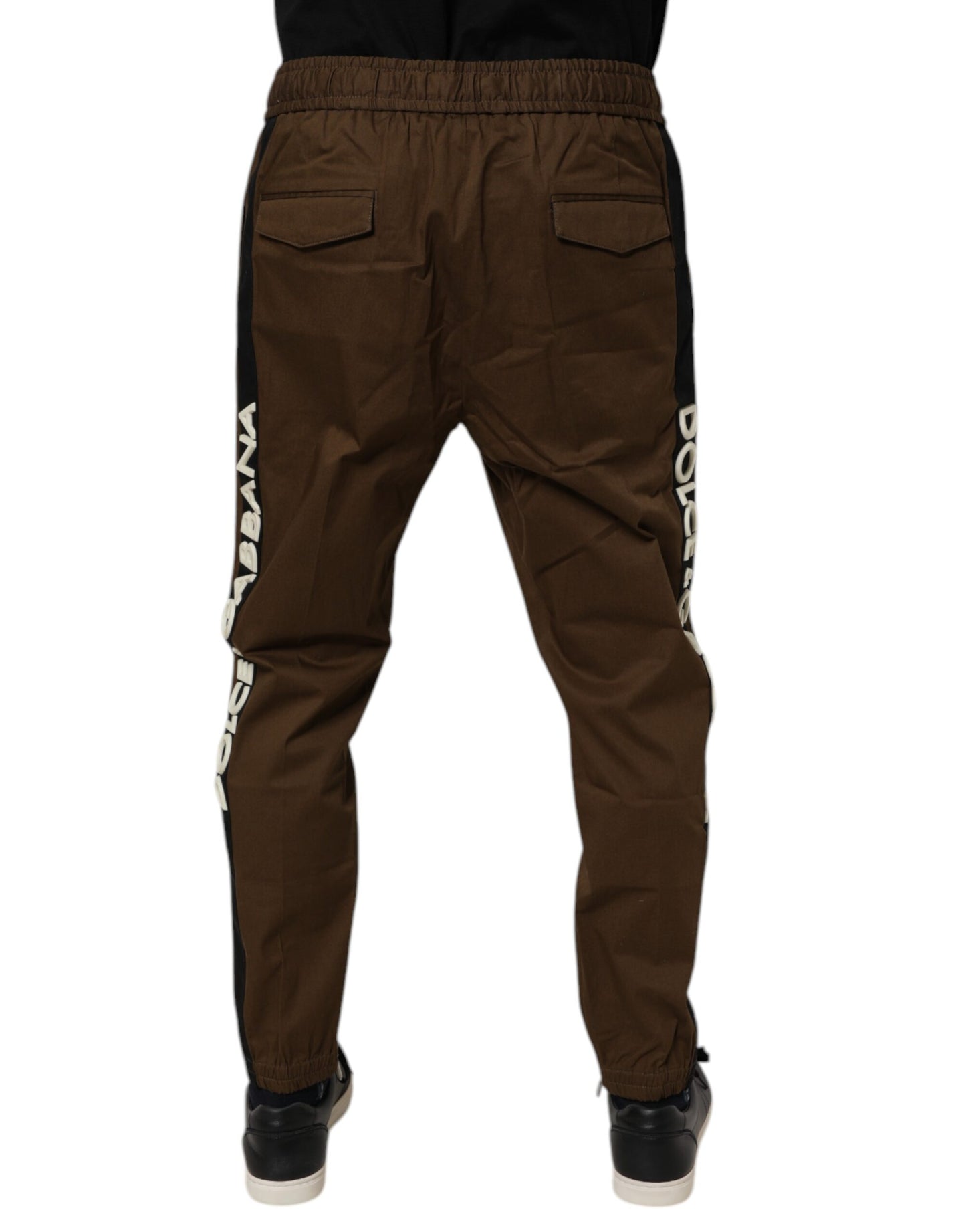 Dolce & Gabbana Brown Cotton Stretch Jogger Sweatpants Pants Dolce & Gabbana
