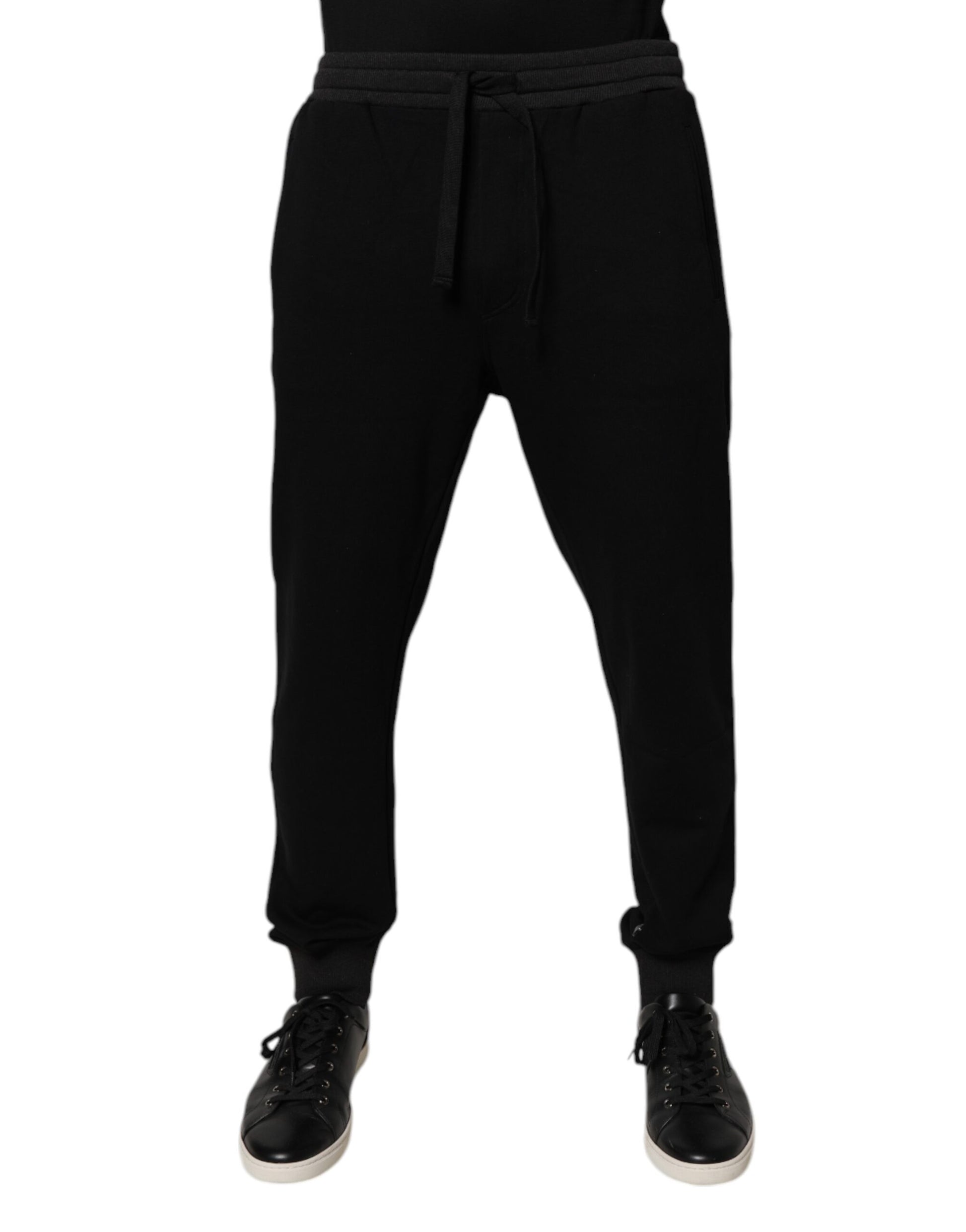Dolce & Gabbana Black Logo Men Jogger Cotton Sweatpants Pants Dolce & Gabbana