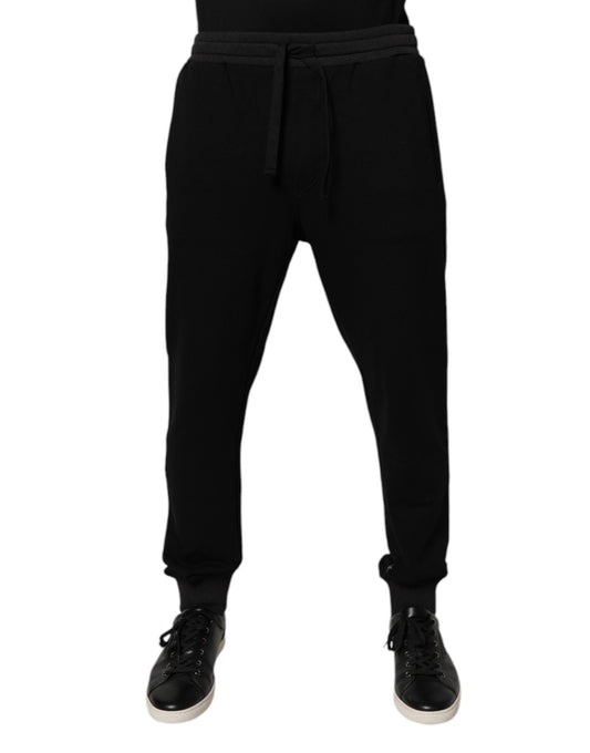 Dolce & Gabbana Black Logo Men Jogger Cotton Sweatpants Pants Dolce & Gabbana