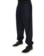 Dolce & Gabbana Dark Gray Jacquard Jogger Men Sweatpants Pants