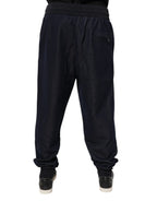 Dolce & Gabbana Dark Gray Jacquard Jogger Men Sweatpants Pants