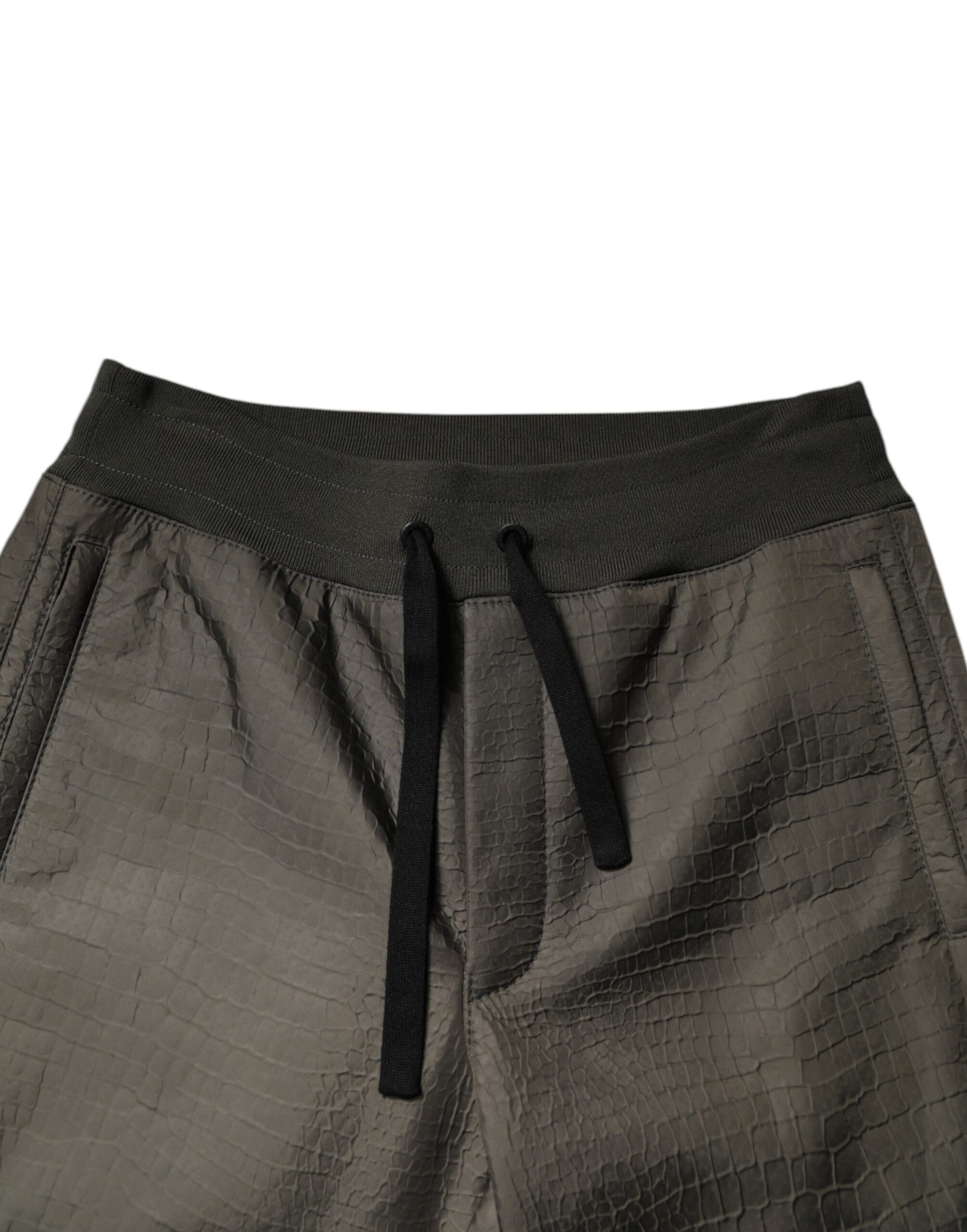 Dolce & Gabbana Brown Lambskin Leather Men Sweatpants Pants Dolce & Gabbana