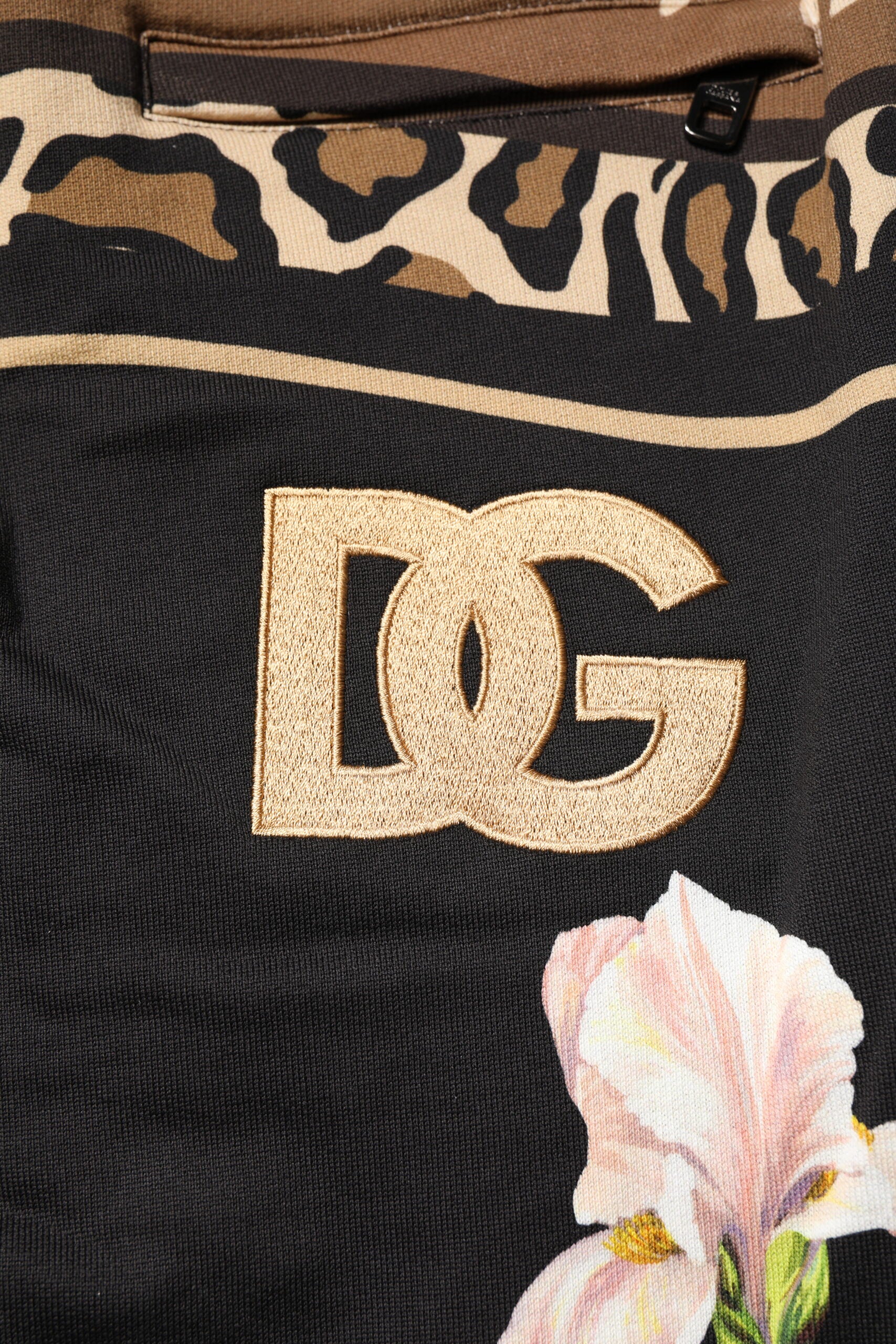 Dolce & Gabbana Black Floral Cotton Jogger Sweatpants Pants Dolce & Gabbana
