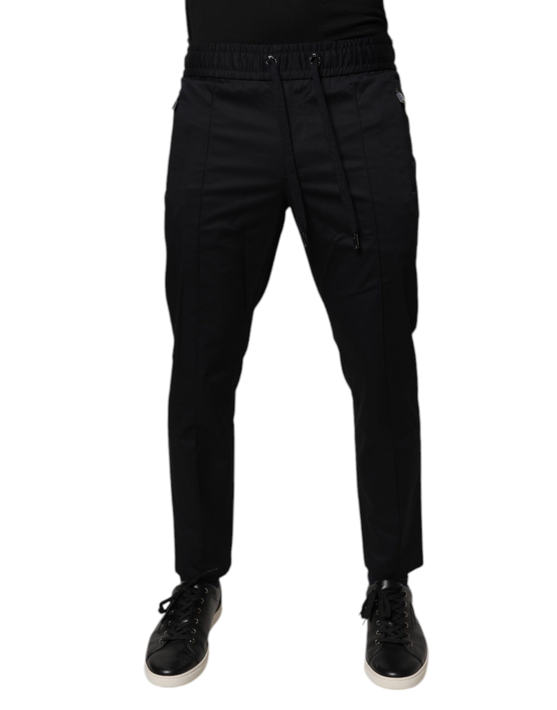 Dolce & Gabbana Dark Blue Cotton Men Jogger Sweatpants Pants Dolce & Gabbana