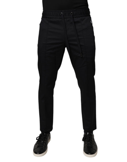 Dolce & Gabbana Dark Blue Cotton Men Jogger Sweatpants Pants Dolce & Gabbana