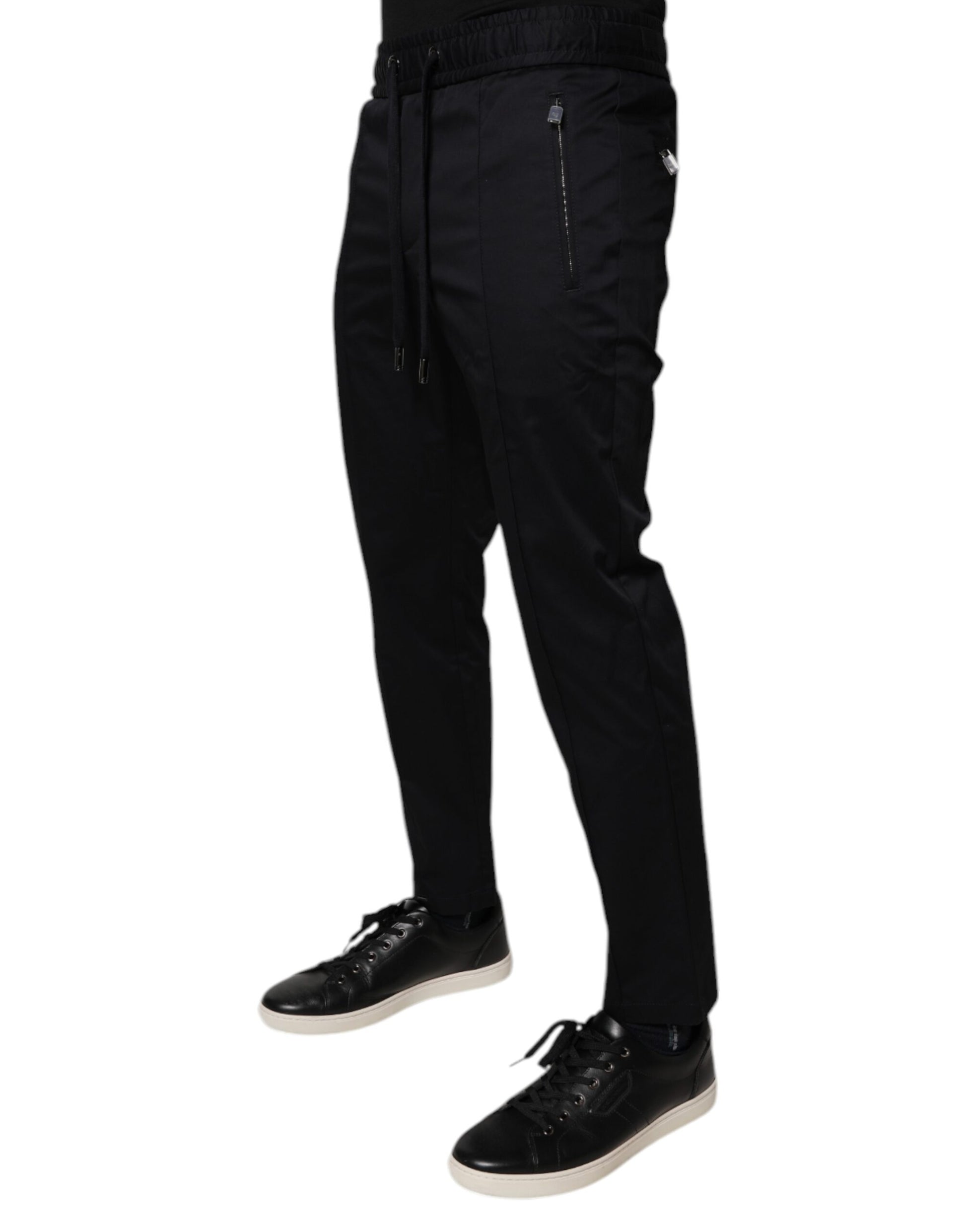 Dolce & Gabbana Dark Blue Cotton Men Jogger Sweatpants Pants Dolce & Gabbana