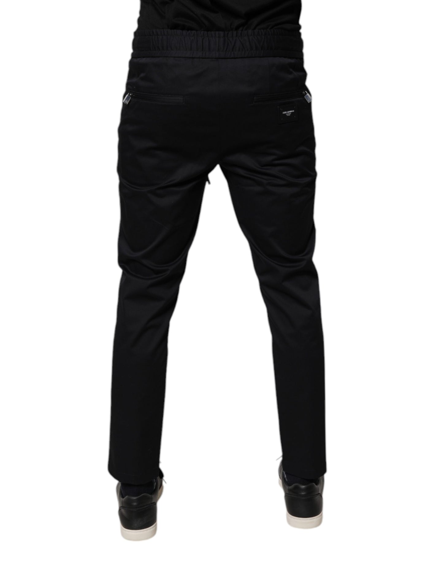Dolce & Gabbana Dark Blue Cotton Men Jogger Sweatpants Pants Dolce & Gabbana