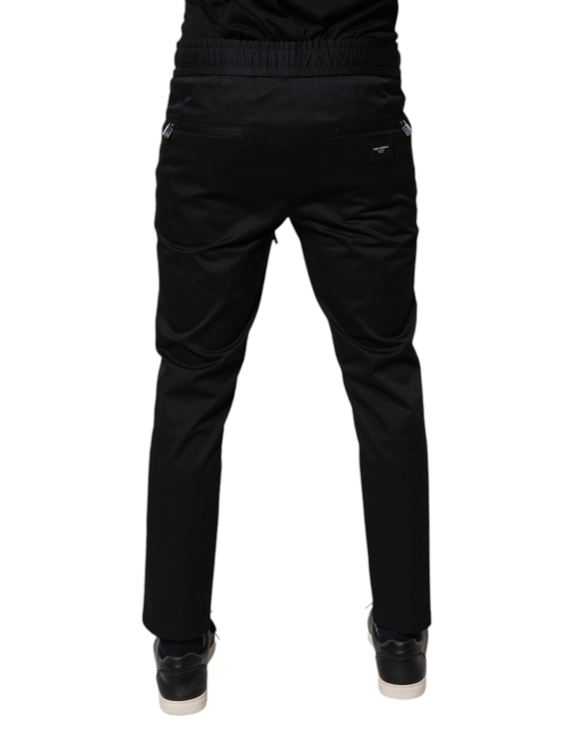 Dolce & Gabbana Dark Blue Cotton Men Jogger Sweatpants Pants Dolce & Gabbana