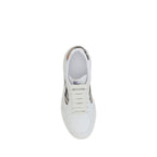Burberry white calf leather Bos Taurus low top sneakers with sleek design and subtle branding, ideal for stylish casual wear.