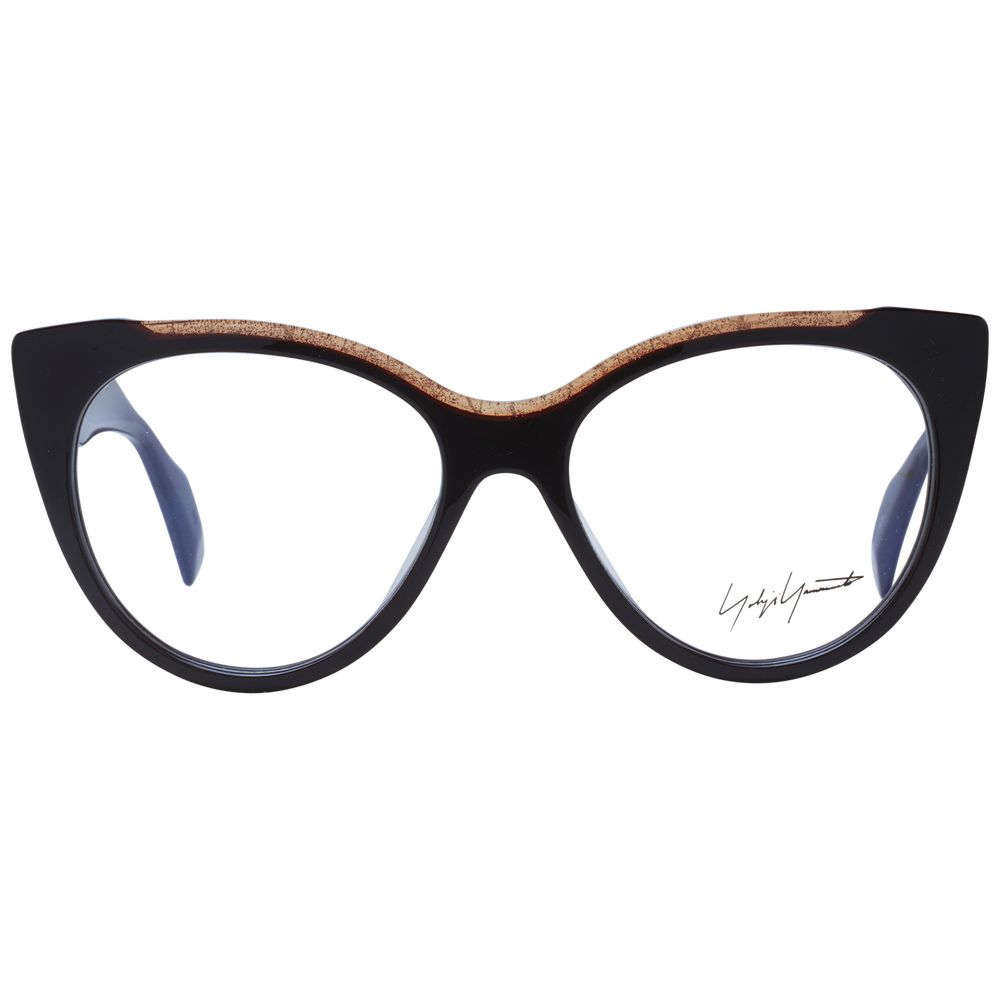 Yohji Yamamoto brown plastic eyeglasses frames with rounded design and sleek temples, stylish and lightweight for everyday wear.