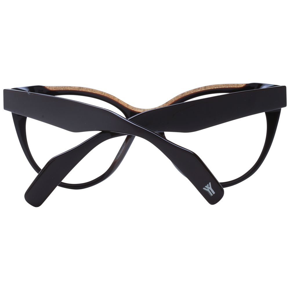 Yohji Yamamoto brown plastic glasses frames with sleek, modern design and rounded shape, showcasing stylish eyewear fashion.