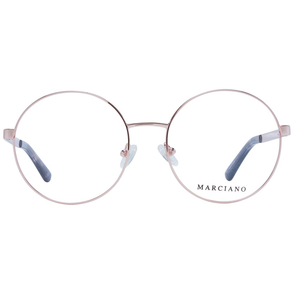 Marciano by Guess rose gold metal glasses frames with clear glass lenses, stylish and modern eyewear design.