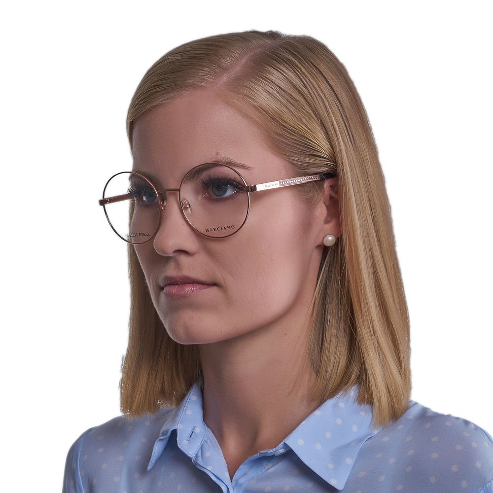 Marciano by Guess rose gold metal glasses frames with clear lenses, stylish and lightweight for everyday wear.