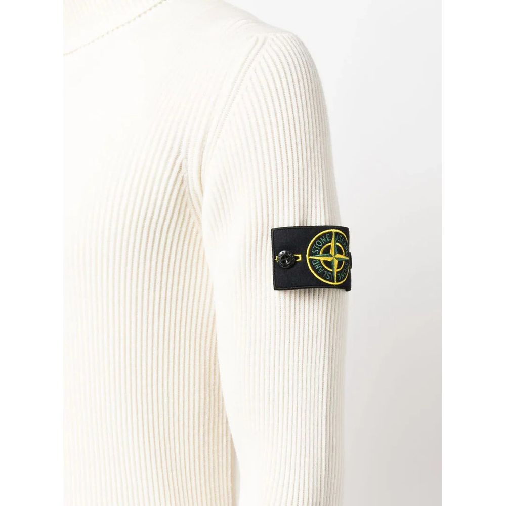 Stone Island White Wool Sweater Stone Island